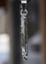 Load image into Gallery viewer, Etched Aquamarine Crystal Pendant in Sterling Silver - Accented with Songea Sapphire and Tsavorite Garnet