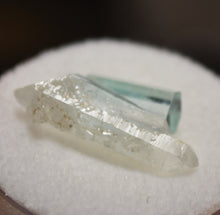 Load image into Gallery viewer, EYE CLEAN Striped Vanadium Emerald Crystal on DT Quartz Crystal with Druzy Quartz