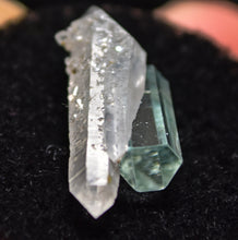Load image into Gallery viewer, EYE CLEAN Striped Vanadium Emerald Crystal on DT Quartz Crystal with Druzy Quartz