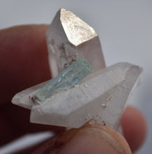 Load image into Gallery viewer, Perfect Quartz Crystal Cluster with DT Vanadium Beryl Crystal - Excellent Miniature Collector's Specimen - 20.6 grams