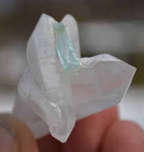Load image into Gallery viewer, Perfect Quartz Crystal Cluster with DT Vanadium Beryl Crystal - Excellent Miniature Collector's Specimen - 20.6 grams