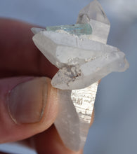 Load image into Gallery viewer, Perfect Quartz Crystal Cluster with DT Vanadium Beryl Crystal - Excellent Miniature Collector's Specimen - 20.6 grams