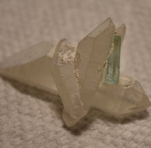 Load image into Gallery viewer, Perfect Quartz Crystal Cluster with DT Vanadium Beryl Crystal - Excellent Miniature Collector's Specimen - 20.6 grams
