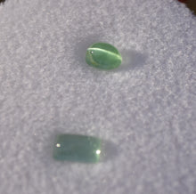 Load image into Gallery viewer, Cats Eye Vanadium Kornerupine Gemstone Set - Rectangle and Oval - Strong Rays - 1.37 ctw.