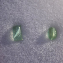 Load image into Gallery viewer, Cats Eye Vanadium Kornerupine Gemstone Set - Rectangle and Oval - Strong Rays - 1.37 ctw.