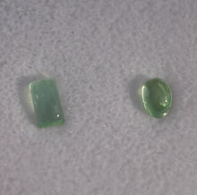 Load image into Gallery viewer, Cats Eye Vanadium Kornerupine Gemstone Set - Rectangle and Oval - Strong Rays - 1.37 ctw.