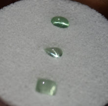 Load image into Gallery viewer, Cat's Eye Vanadium Korneruine Cabochons - Set of 3 Gems - 1.25 ctw.