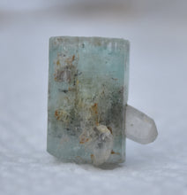 Load image into Gallery viewer, DT Vanadium Beryl / Emerald Crystal with Quartz Crystals - Thumbnail Specimen - *NEW FIND* Nasarawa, Nigeria
