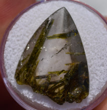 Load image into Gallery viewer, XL Epidote-Included Quartz Gem - Great Clarity and Gemmy Epidote - 27.92 ct.