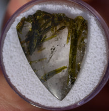 Load image into Gallery viewer, XL Epidote-Included Quartz Gem - Great Clarity and Gemmy Epidote - 27.92 ct.