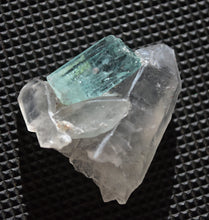 Load image into Gallery viewer, Vanadium Beryl / Emerald on Quartz Crystal Cluster - *New Find* - Nasarawa, Nigeria - 7.95 Grams