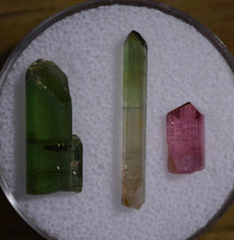 Load image into Gallery viewer, Aricanga Mine Tourmaline Crystals - Set of Three - 1.8 Grams total