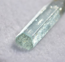 Load image into Gallery viewer, Perfect Sawtooth Aquamarine Crystal from Idaho - Small but Mighty - Glassy + Terminated - .51 grams