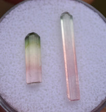 Load image into Gallery viewer, Mismatched Pair of Perfect Tourmaline Crystals from Rubaya, DRC - 3.93 ctw. - Eye Clean + Terminated
