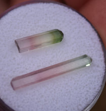 Load image into Gallery viewer, Mismatched Pair of Perfect Tourmaline Crystals from Rubaya, DRC - 3.93 ctw. - Eye Clean + Terminated