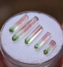 Load image into Gallery viewer, Set of 5 Matching Tourmaline Crystals from Rubaya Mine, DRC - 1.18 Grams - Eye Clean + Terminated