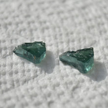 Load image into Gallery viewer, Matched Pair of Teal Tourmaline - Facet Rough for Tablets / Fantasy Cutting - 1.45 and 1.95 ct.