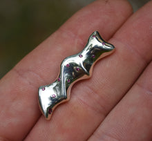 Load image into Gallery viewer, Mirror Swoop Ruby Pendant - Sterling silver with 11 Rubies