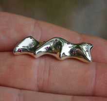 Load image into Gallery viewer, Mirror Swoop Ruby Pendant - Sterling silver with 11 Rubies