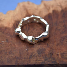 Load image into Gallery viewer, Men's Carved Ring - The 'Gem-tleman's Ring' - with Diamond, Ruby, Peridot