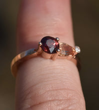 Load image into Gallery viewer, 14k Rose Gold Ring with Zircon, Sapphire, and Diamond