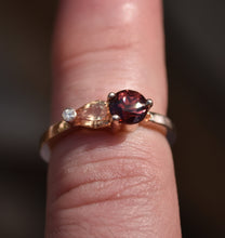 Load image into Gallery viewer, 14k Rose Gold Ring with Zircon, Sapphire, and Diamond