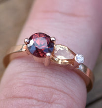 Load image into Gallery viewer, 14k Rose Gold Ring with Zircon, Sapphire, and Diamond
