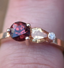 Load image into Gallery viewer, 14k Rose Gold Ring with Zircon, Sapphire, and Diamond
