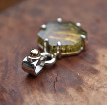 Load image into Gallery viewer, Watermelon Dravite Slice Pendant - Sterling with 14ky Accent