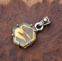 Load image into Gallery viewer, Watermelon Dravite Slice Pendant - Sterling with 14ky Accent