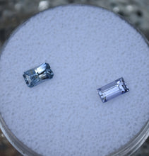 Load image into Gallery viewer, Umba Sapphires - Two Gems - Long Rectangles - Purple, and Icy Blue!  - 1.14 ctw.