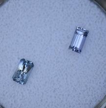 Load image into Gallery viewer, Umba Sapphires - Two Gems - Long Rectangles - Purple, and Icy Blue!  - 1.14 ctw.