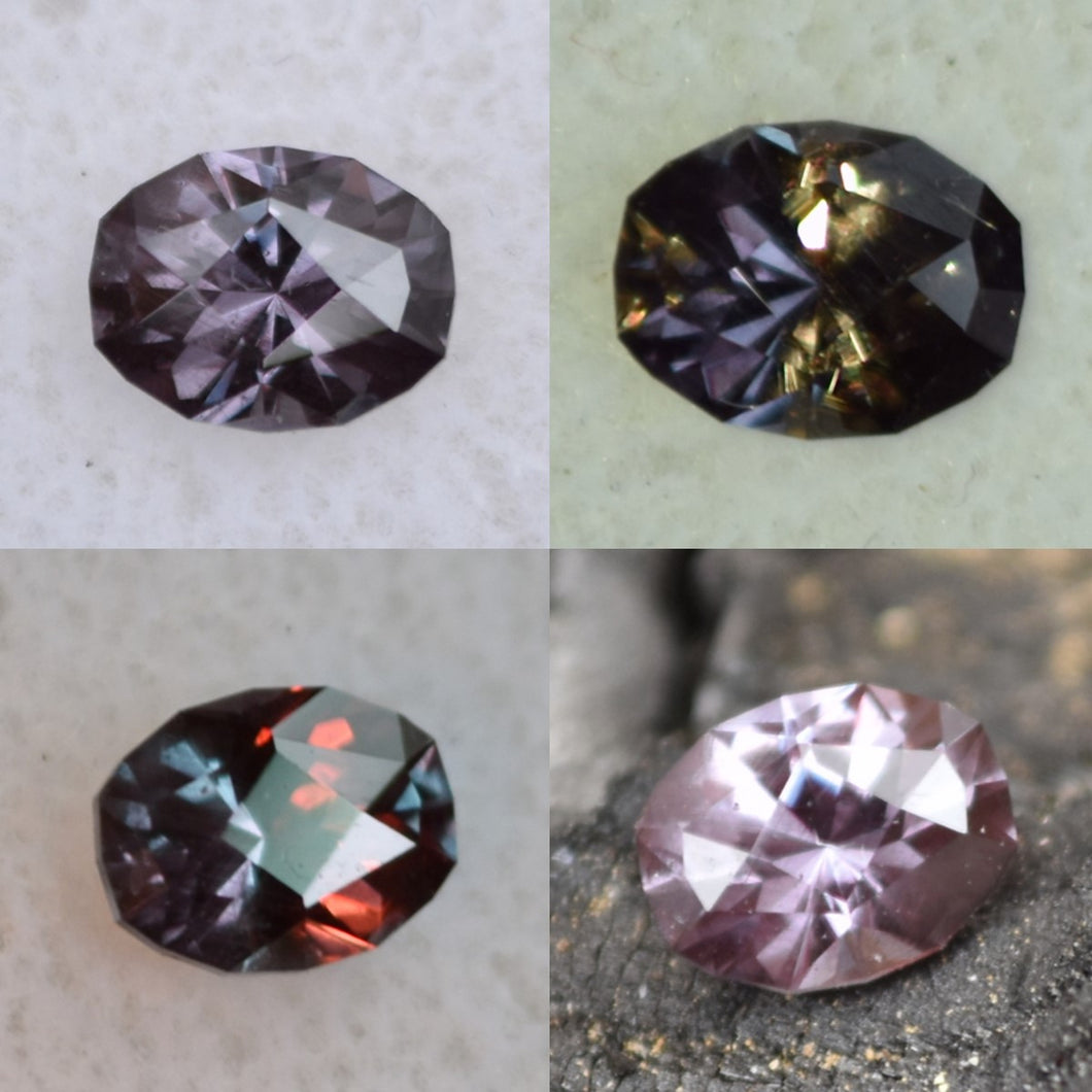 Color Change Garnet - Blue - Purple - Pink - Green - Magenta - from Kamtonga, Kenya - 1.02 ct.  ~  Designed and Faceted by:  Scott Maier