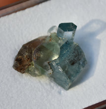 Load image into Gallery viewer, Triple-Mineral Combo Specimen - Erongo, Namibia - Aquamarine, Fluorite, Smokey Quartz -  3.9 Grams
