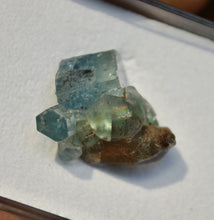 Load image into Gallery viewer, Triple-Mineral Combo Specimen - Erongo, Namibia - Aquamarine, Fluorite, Smokey Quartz -  3.9 Grams
