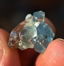 Load image into Gallery viewer, Triple-Mineral Combo Specimen - Erongo, Namibia - Aquamarine, Fluorite, Smokey Quartz -  3.9 Grams
