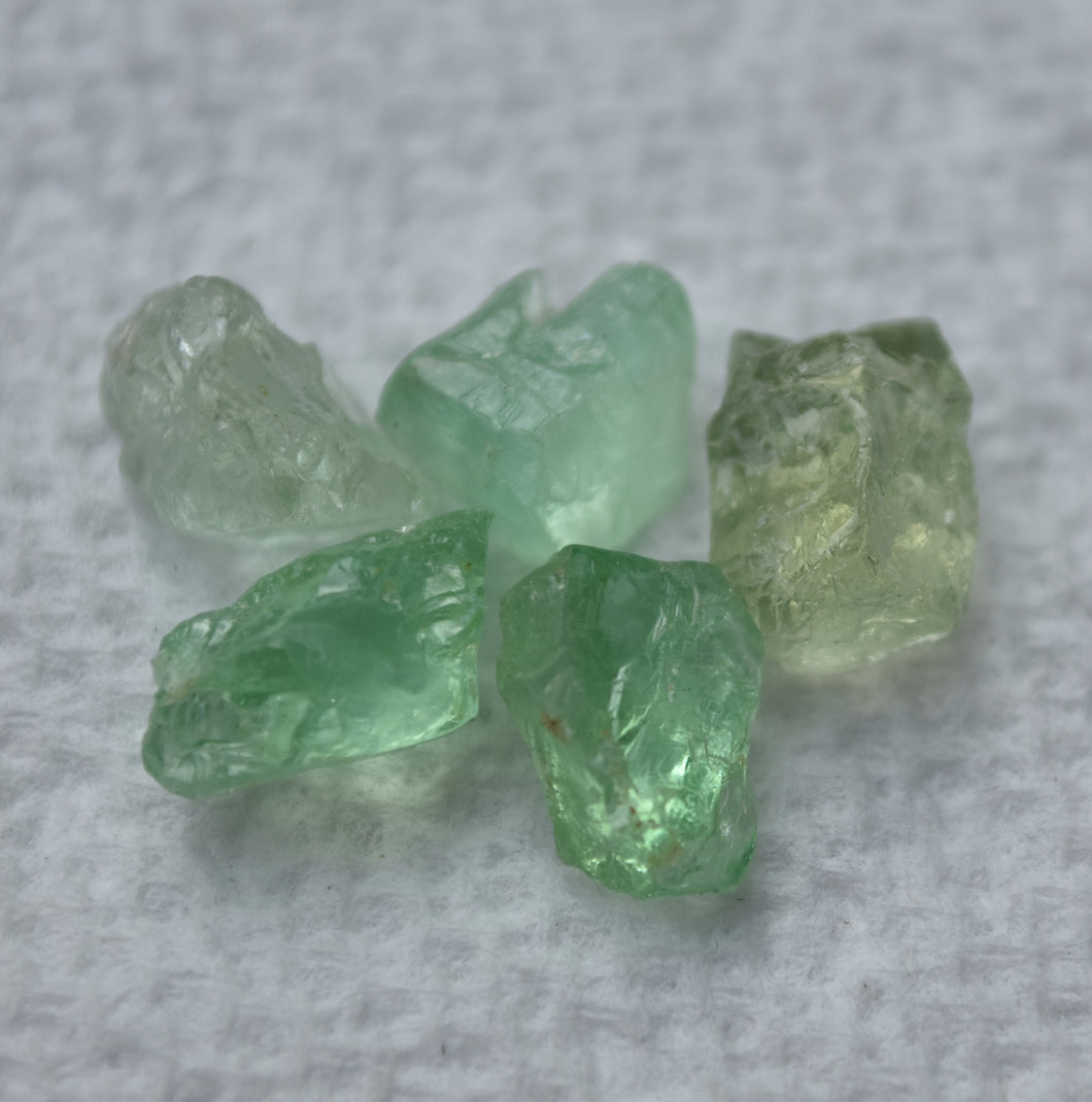 Vanadium Kornerupine Facet Rough - Good Clean Pieces - VERY Rare Treat - 5 Pieces; 12.19 ctw.