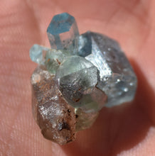 Load image into Gallery viewer, Triple-Mineral Combo Specimen - Erongo, Namibia - Aquamarine, Fluorite, Smokey Quartz -  3.9 Grams
