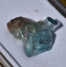 Load image into Gallery viewer, Triple-Mineral Combo Specimen - Erongo, Namibia - Aquamarine, Fluorite, Smokey Quartz -  3.9 Grams
