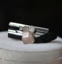 Load image into Gallery viewer, Black Tourmaline and Pink Apatite Cluster -- Sweet Little Thumbnail Combo Specimen
