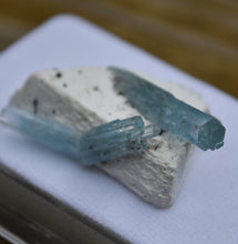 Load image into Gallery viewer, Aquamarine on Feldspar from Erongo, Namibia - Great Aesthetic Combo Specimen - 6.75 grams
