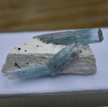 Load image into Gallery viewer, Aquamarine on Feldspar from Erongo, Namibia - Great Aesthetic Combo Specimen - 6.75 grams
