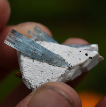 Load image into Gallery viewer, Aquamarine on Feldspar from Erongo, Namibia - Great Aesthetic Combo Specimen - 6.75 grams
