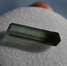 Load image into Gallery viewer, Aricanga Tourmaline - Unique Facet Rough Crystal with a Chatoyant Termination - 1.92 Grams
