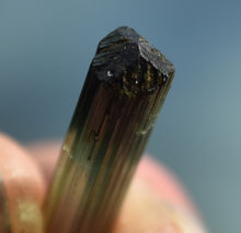 Load image into Gallery viewer, Aricanga Tourmaline - Unique Facet Rough Crystal with a Chatoyant Termination - 1.92 Grams
