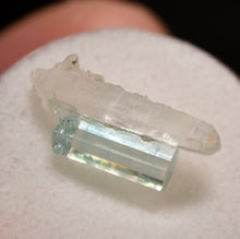 Load image into Gallery viewer, EYE CLEAN Striped Vanadium Emerald Crystal on DT Quartz Crystal with Druzy Quartz
