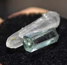 Load image into Gallery viewer, EYE CLEAN Striped Vanadium Emerald Crystal on DT Quartz Crystal with Druzy Quartz
