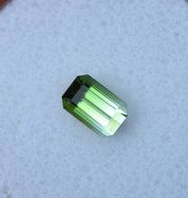 Load image into Gallery viewer, Bi-Color Tourmaline from Rubaya, DRC - Leaf Green to Near-Achroite / Cerulean Blue - 0.78 ct.
