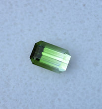 Load image into Gallery viewer, Bi-Color Tourmaline from Rubaya, DRC - Leaf Green to Near-Achroite / Cerulean Blue - 0.78 ct.
