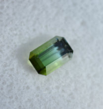 Load image into Gallery viewer, Bi-Color Tourmaline from Rubaya, DRC - Leaf Green to Near-Achroite / Cerulean Blue - 0.78 ct.
